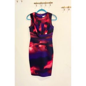 Fitted multicolor cocktail dress